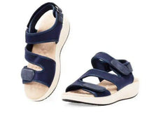 Carica l'immagine nel visualizzatore di Gallery, Sandali Basculanti Scarpe Modello Maiori Blu In Tessuto
