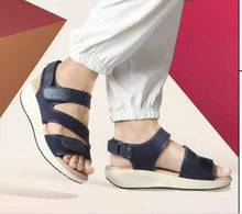 Carica l'immagine nel visualizzatore di Gallery, Sandali Basculanti Scarpe Modello Maiori Blu In Tessuto