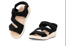 Carica l'immagine nel visualizzatore di Gallery, Sandali Basculanti Scarpe Modello Maiori nero In Tessuto