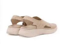 Carica l'immagine nel visualizzatore di Gallery, Sandali Basculanti Scarpe Modello Lucca Beige In Tessuto
