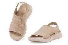 Carica l'immagine nel visualizzatore di Gallery, Sandali Basculanti Scarpe Modello Lucca Beige In Tessuto