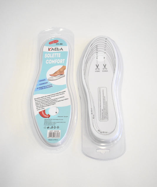 Solette ammortizzante in memory antibatterica universale taglia regolabile dal 35-46