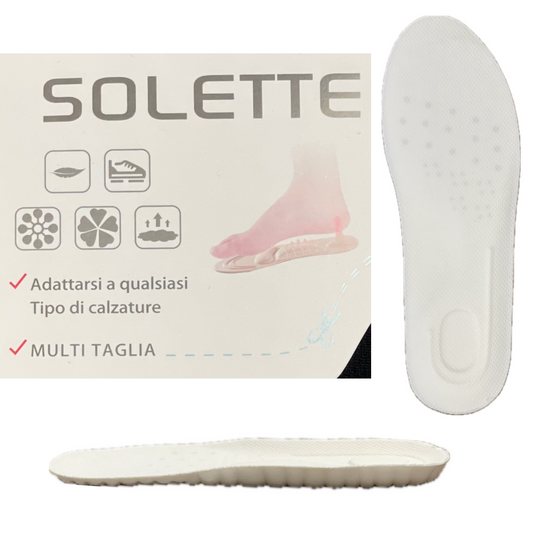 Solette ammortizzante in memory antibatterica universale taglia regolabile dal 40-46