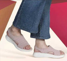 Carica l&#39;immagine nel visualizzatore di Gallery, Sandali Basculanti Scarpe Modello Lucca Rosa In Tessuto
