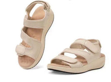 Carica l&#39;immagine nel visualizzatore di Gallery, Sandali Basculanti Scarpe Modello Maiori Beige In Tessuto
