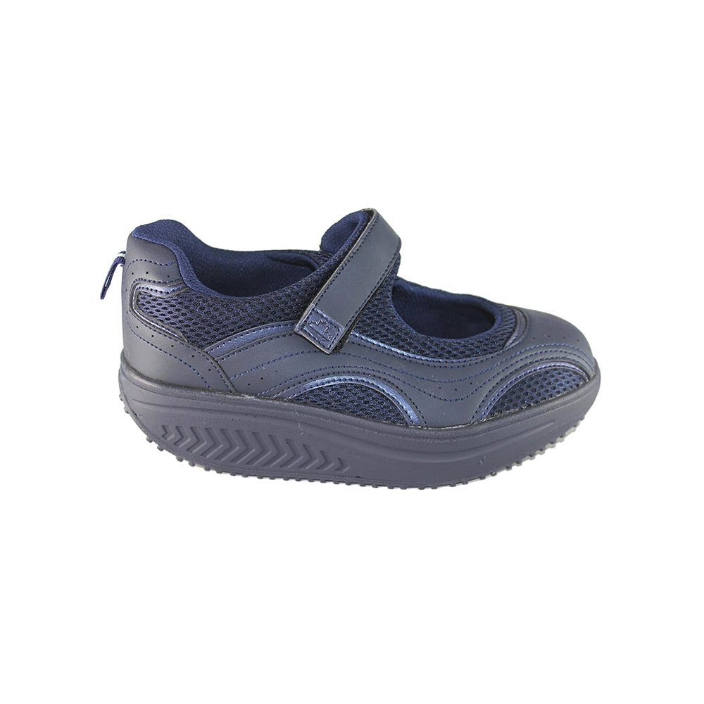 Scarpe Dimagranti Donna Ballerine Blu In Tessuto ed Eco Pelle
