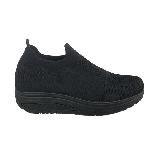 Scarpe Basculanti Nero Modello Dubai in Tessuto Senza Lacci