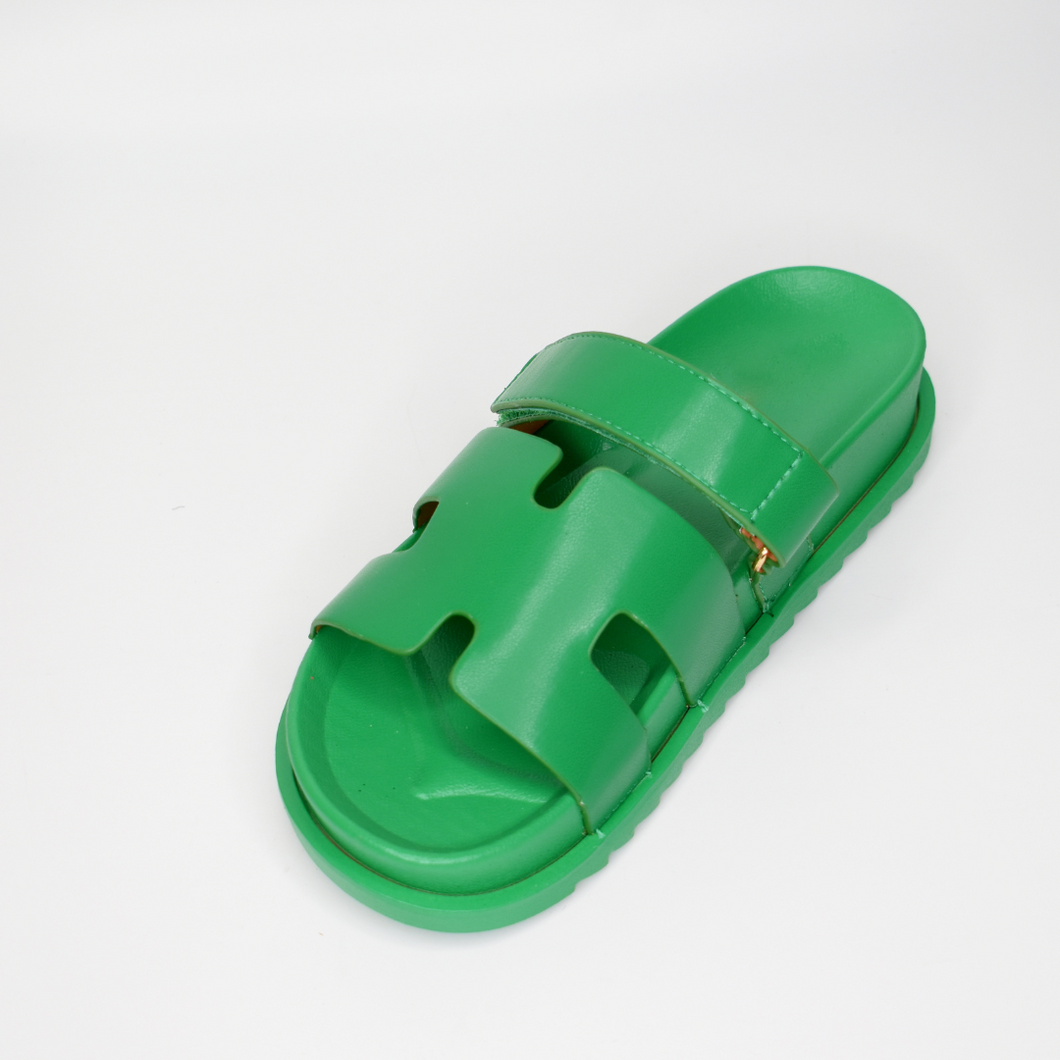 Ciabatte in Ecopelle e Gomma Modello Rodi Verde