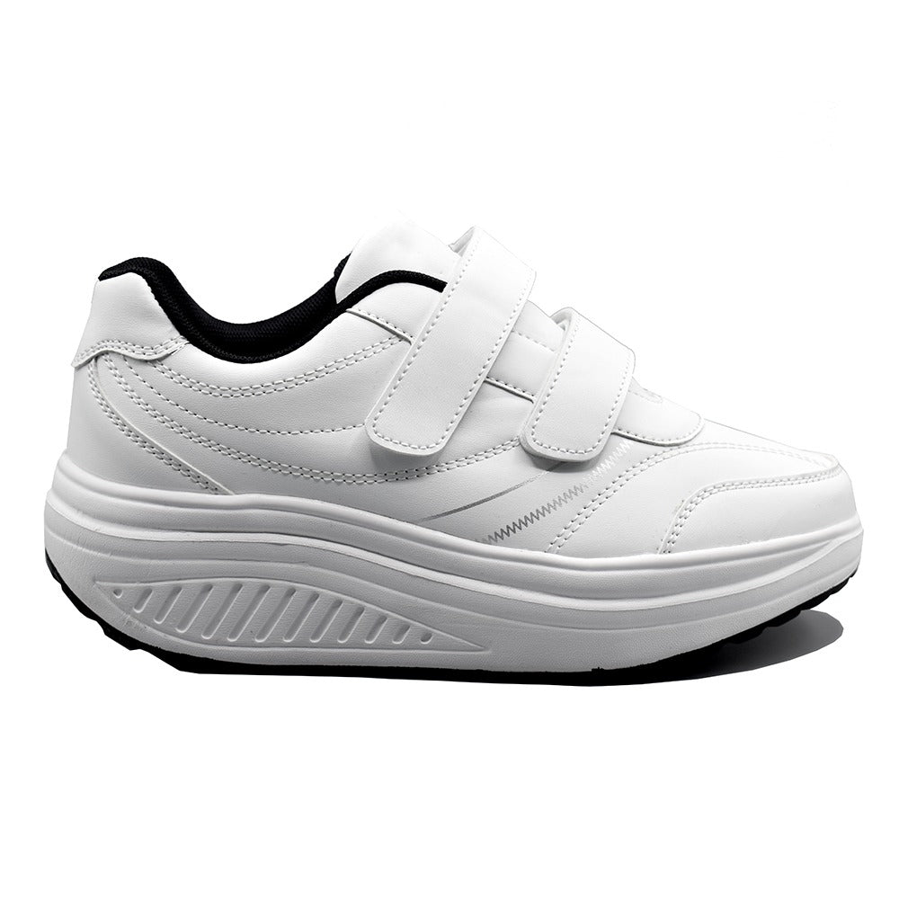 Scarpe Basculanti Bianco Modello Bali in Eco Pelle Con Strappi