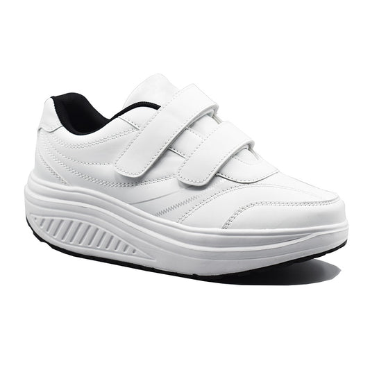 Scarpe Basculanti Bianco Modello Bali in Eco Pelle Con Strappi