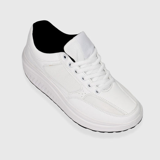 Scarpe Basculanti Donna Modello Pechino Bianco In Eco Pelle