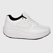 Carica l&#39;immagine nel visualizzatore di Gallery, Scarpe Basculanti Donna Modello Pechino Bianco In Eco Pelle
