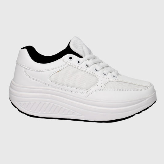 Scarpe Basculanti Donna Modello Pechino Bianco In Eco Pelle