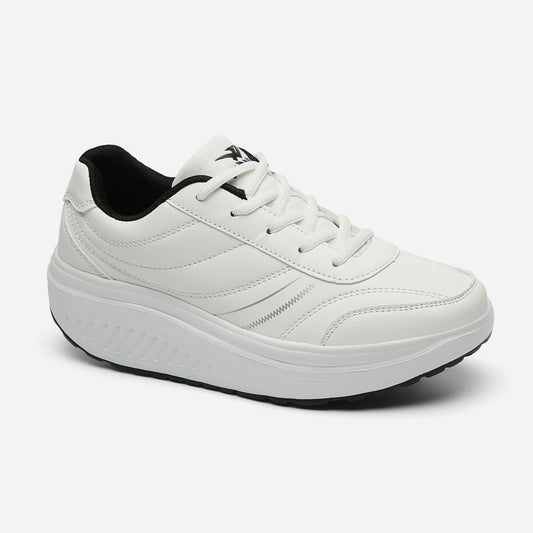 Scarpe Basculanti Bianco Modello Bali in Eco Pelle Con Lacci